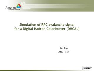 Simulation of RPC avalanche signal for a Digital Hadron Calorimeter (DHCAL)