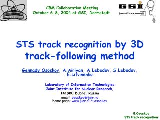 STS track recognition by 3D track-following method