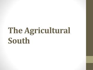 The Agricultural South