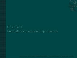 Chapter 4 Understanding research approaches