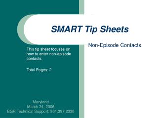 SMART Tip Sheets