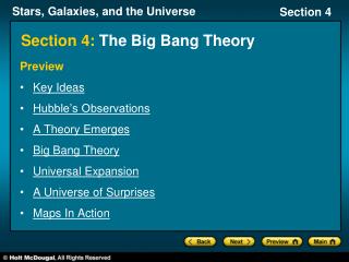 Section 4: The Big Bang Theory