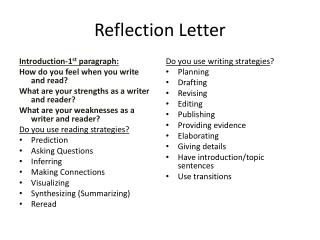 Reflection Letter