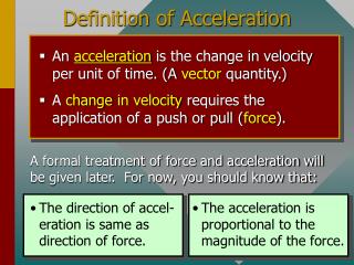 Definition of Acceleration