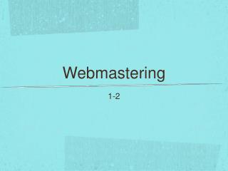 Webmastering