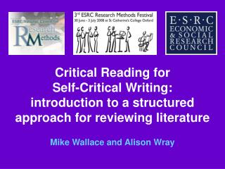 Critical Reading for Self-Critical Writing: