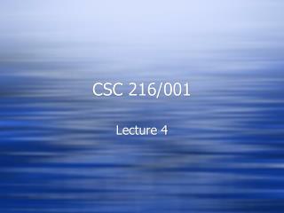 CSC 216/001