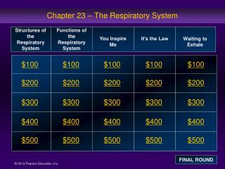 Chapter 23 – The Respiratory System