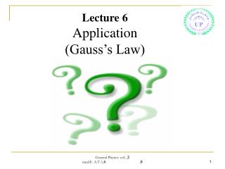 Lecture 6 Application (Gauss’s Law)