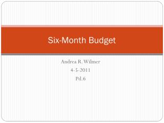 Six-Month Budget