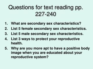 Questions for text reading pp. 227-240