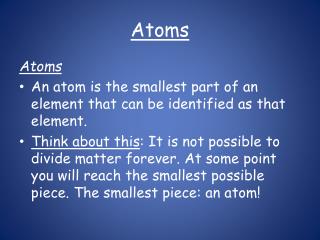 Atoms