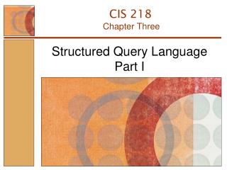 Structured Query Language Part I