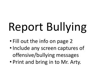 Report Bullying