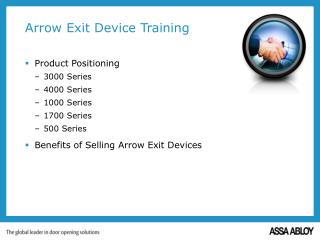 Arrow Exit Device Training