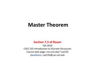 Master Theorem