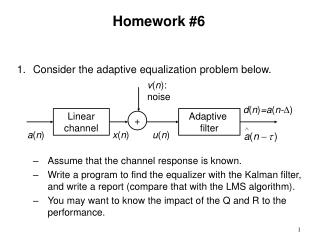 Homework #6 Consider the adaptive equalization problem below.