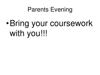 Parents Evening