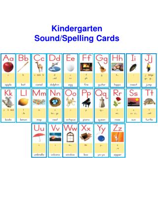 Kindergarten Sound/Spelling Cards
