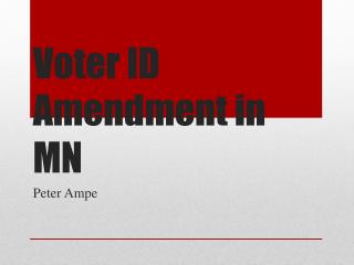 Voter ID Amendment in MN