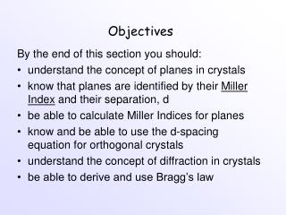 Objectives