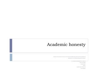 Academic honesty