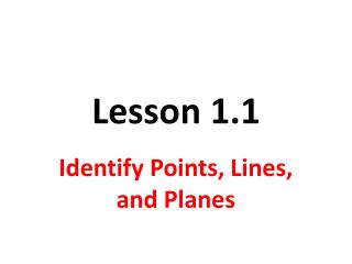 Lesson 1.1