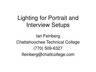 Lighting for Portrait and Interview Setups