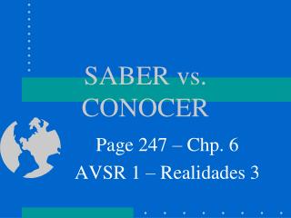 SABER vs. CONOCER