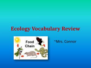 Ecology Vocabulary Review
