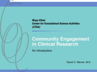 Community Engagement in Clinical Research