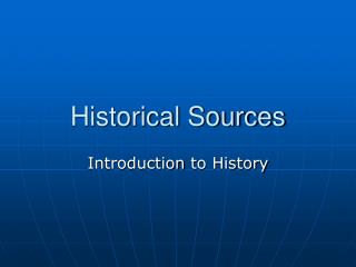 Historical Sources