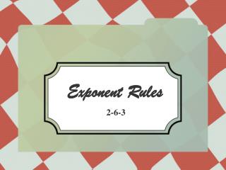 Exponent Rules