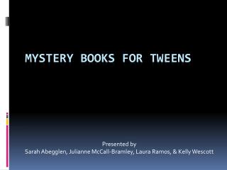 Mystery Books for Tweens
