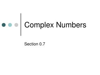 Complex Numbers