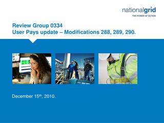 Review Group 0334 User Pays update – Modifications 288, 289, 290.