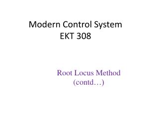 Modern Control System EKT 308