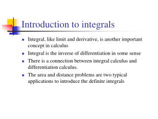 Introduction to integrals