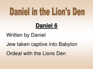 Daniel in the Lion's Den