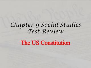 Chapter 9 Social Studies Test Review