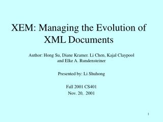 XEM: Managing the Evolution of XML Documents