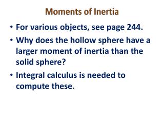 Moments of Inertia