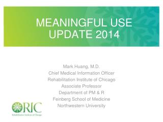 MeaningFUL USE UPDATE 2014