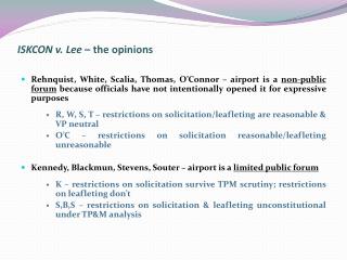 ISKCON v. Lee – the opinions