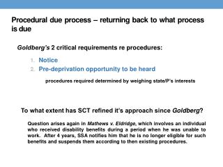 Procedural due process – returning back to what process is due