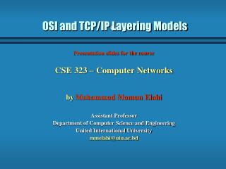 OSI and TCP/IP Layering Models