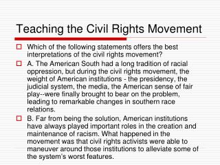 Teaching the Civil Rights Movement