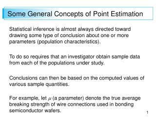 Some General Concepts of Point Estimation