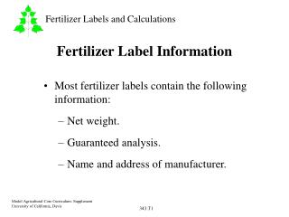 Fertilizer Label Information