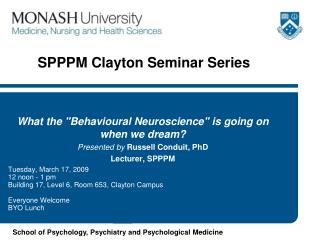 SPPPM Clayton Seminar Series